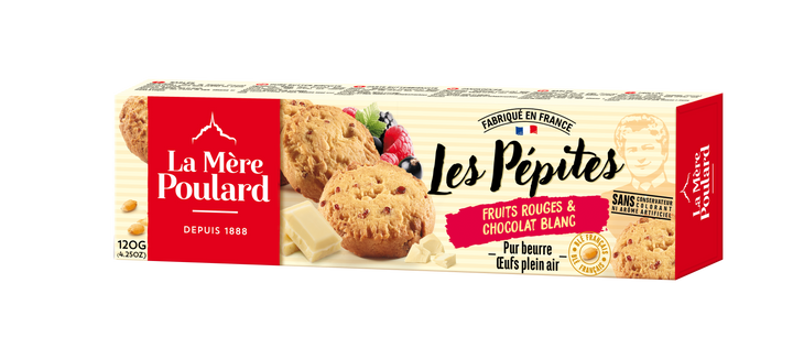 Etui 1888 Les Pépites Pur Beurre Chocolat Blanc Fruits Rouges 120g